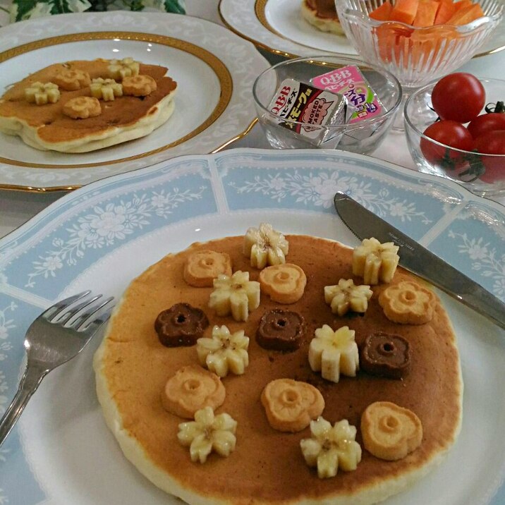 春満開 森永もちもちホットケーキの朝食 レシピ 作り方 By Mariまり 楽天レシピ 春満開 森永もちもちホットケーキの朝食 レシピ 作り方 By Mariまり 楽天レシピ